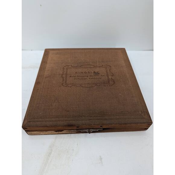 KINGSLEY hot FOIL Stamping Printer letters Typeset ROMAN lower case ,Wood Box - Picture 2 of 7